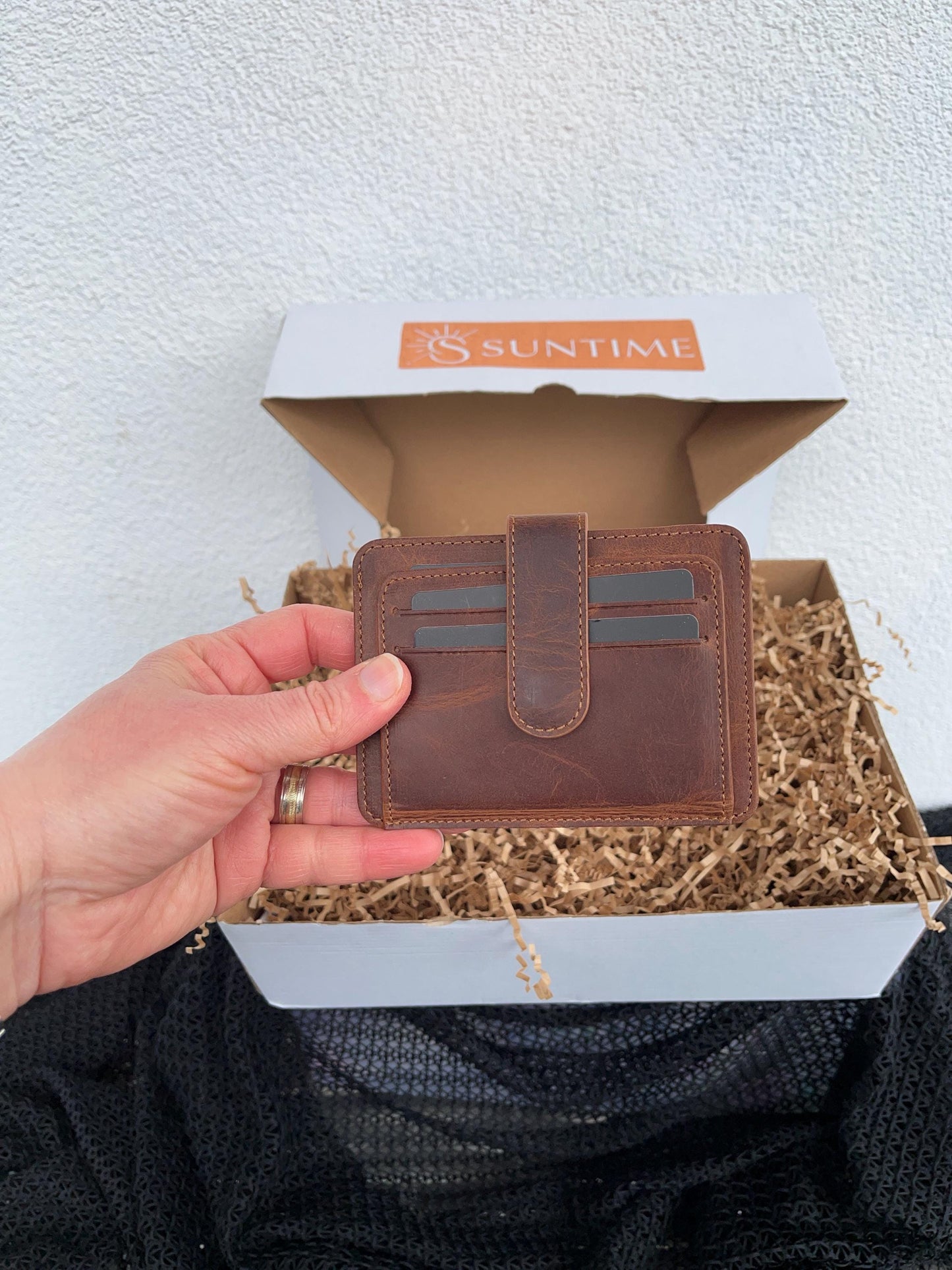 Personalized Leather Gift Set for Men: Custom Embossed Wallet, Initials Pen Case Set, Luxury Birthday Gift