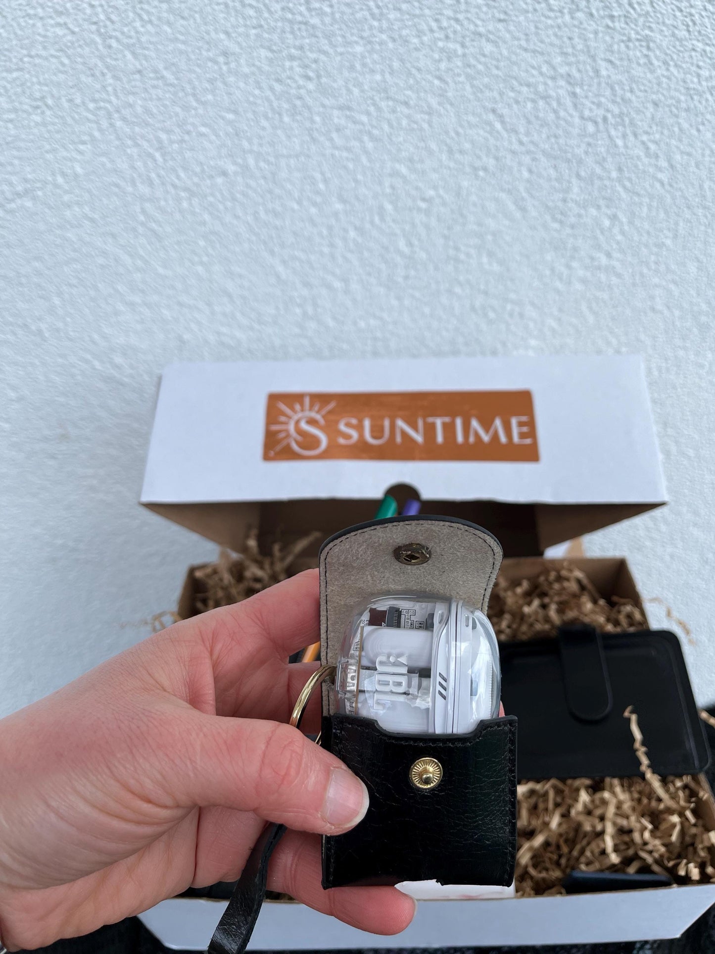 Personalized Black Genuine Leather Gift Set for Men: Custom Embossed Wallet, Initials Pen Case Set, Luxury Birthday Gift