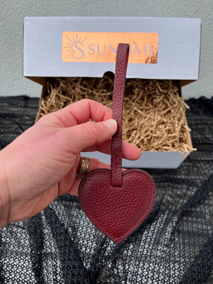 Personalized Gift for Mom : 5 Pcs Genuine Leather Burgundy Set, Custom Name Genuine Leather Gift Set for Mother's Day