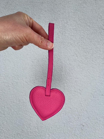 Personalized Pink Genuine Leather Gift Set: Custom Genuine Leather Black Shoulder Bag, Card Holder, Mini Makeup Bag, Heart Charm